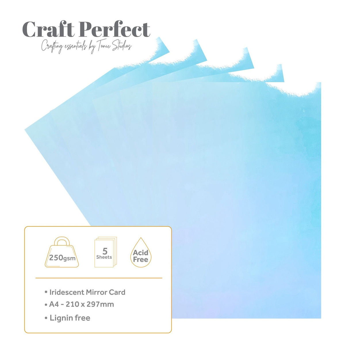 Craft perfect by tonic studios craft perfect • mirror card iridescent 250g bejeweled blue 5pcs