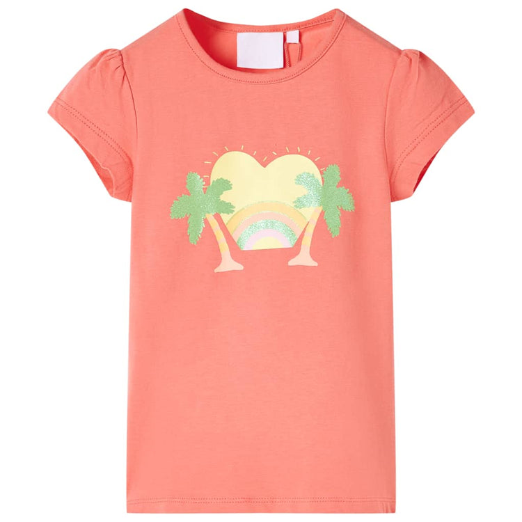 Vidaxl kindershirt 116 koraalkleurig