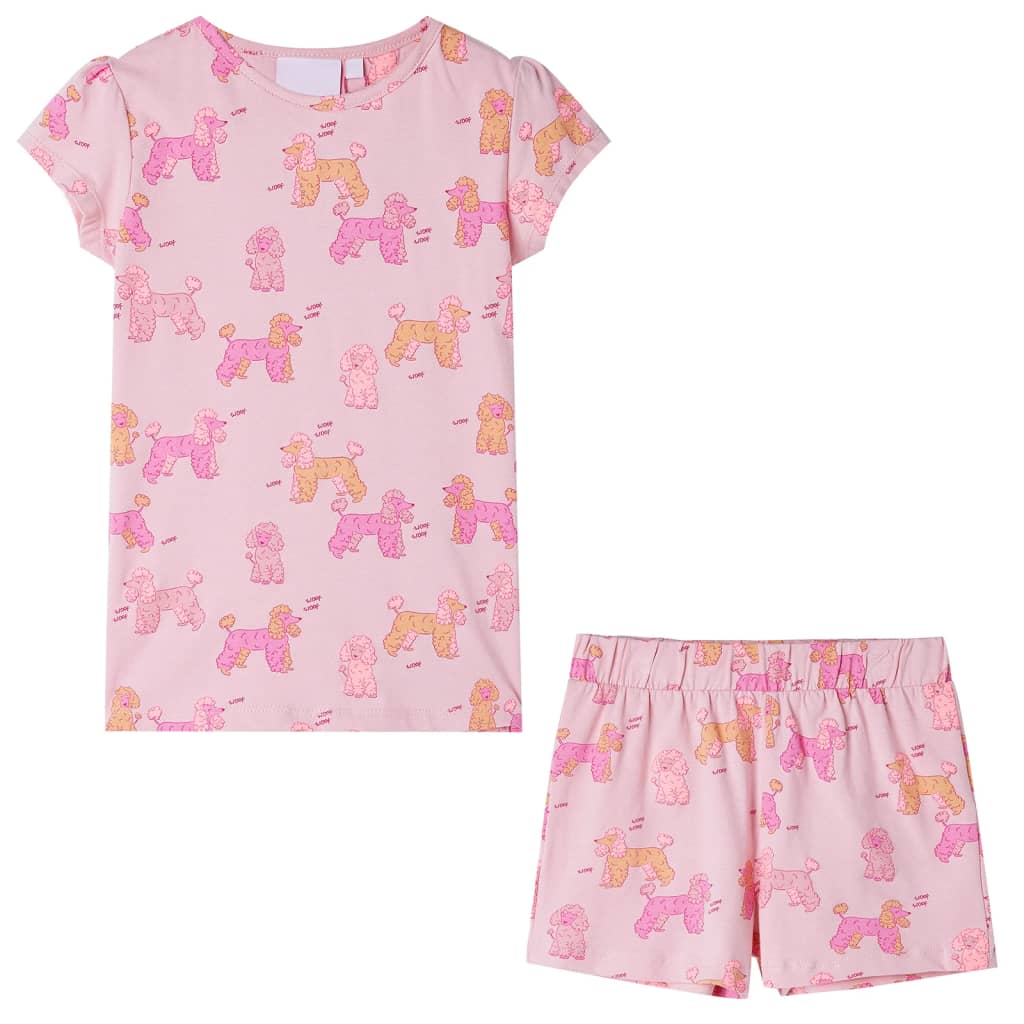 Vidaxl kinderpyjama met korte mouwen 92 lichtroze