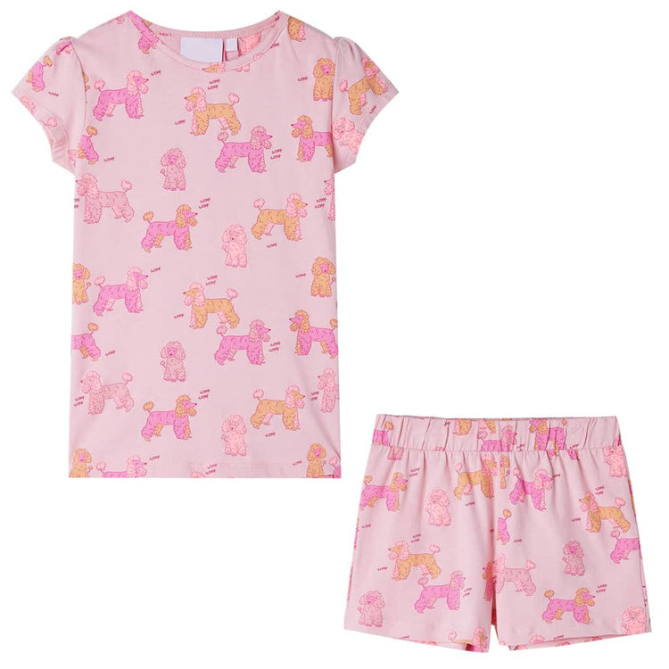 Vidaxl kinderpyjama met korte mouwen 140 lichtroze
