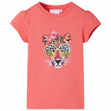 Vidaxl kindershirt 128 koraalkleurig - afbeelding 1