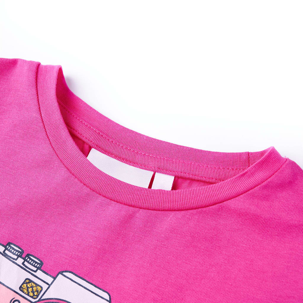 VidaXL Kindershirt 104 donkerroze