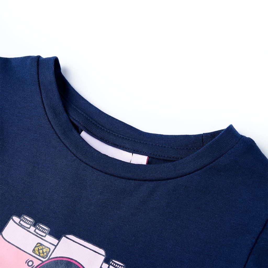 VidaXL Kindershirt 140 marineblauw