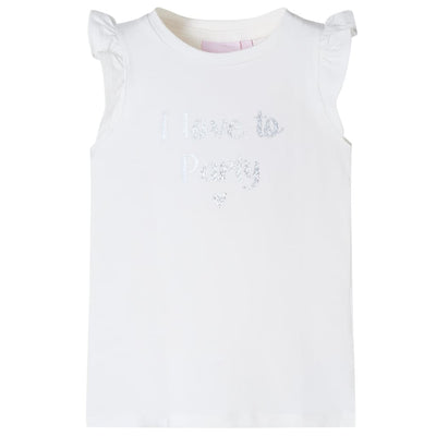 VidaXL Kindershirt met mouwen met ruches 92 wit