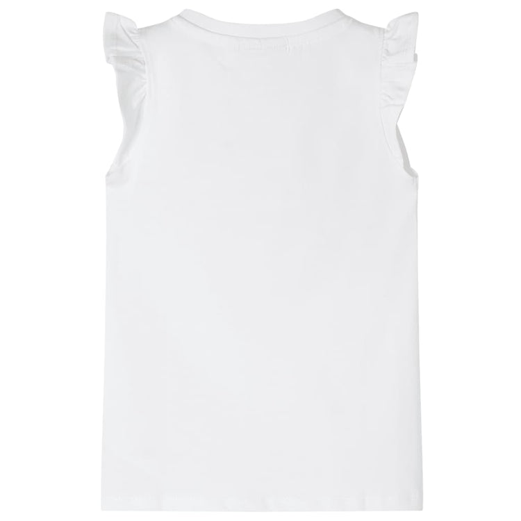 VidaXL Kindershirt met mouwen met ruches 92 wit