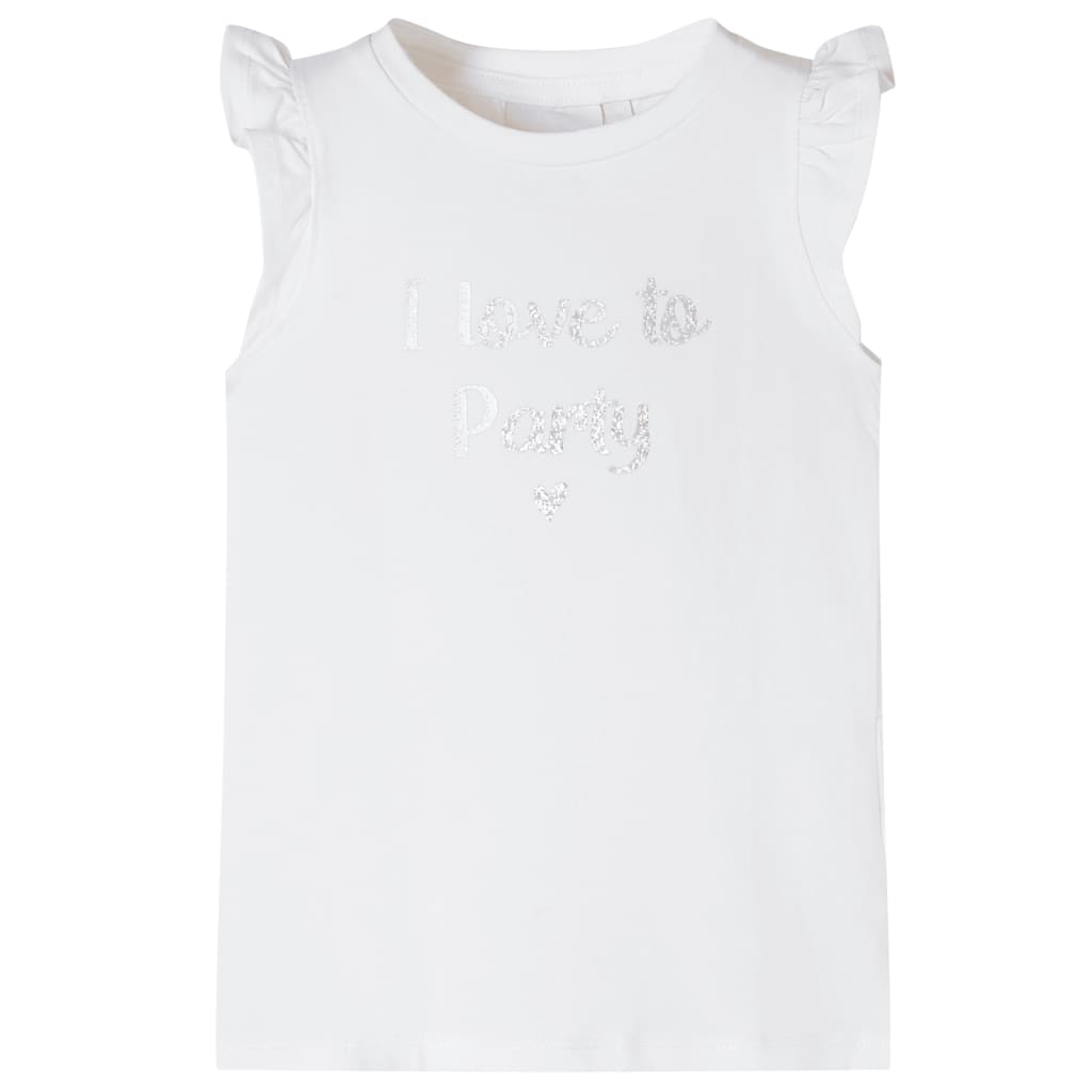 VidaXL Kindershirt met mouwen met ruches 116 wit