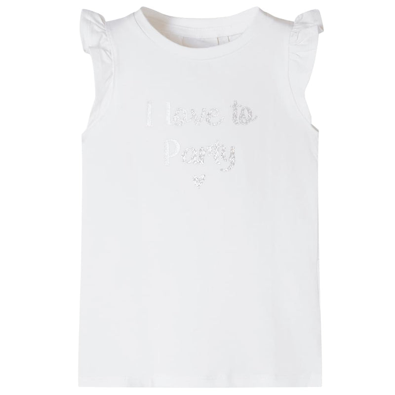 VidaXL Kindershirt met mouwen met ruches 128 wit