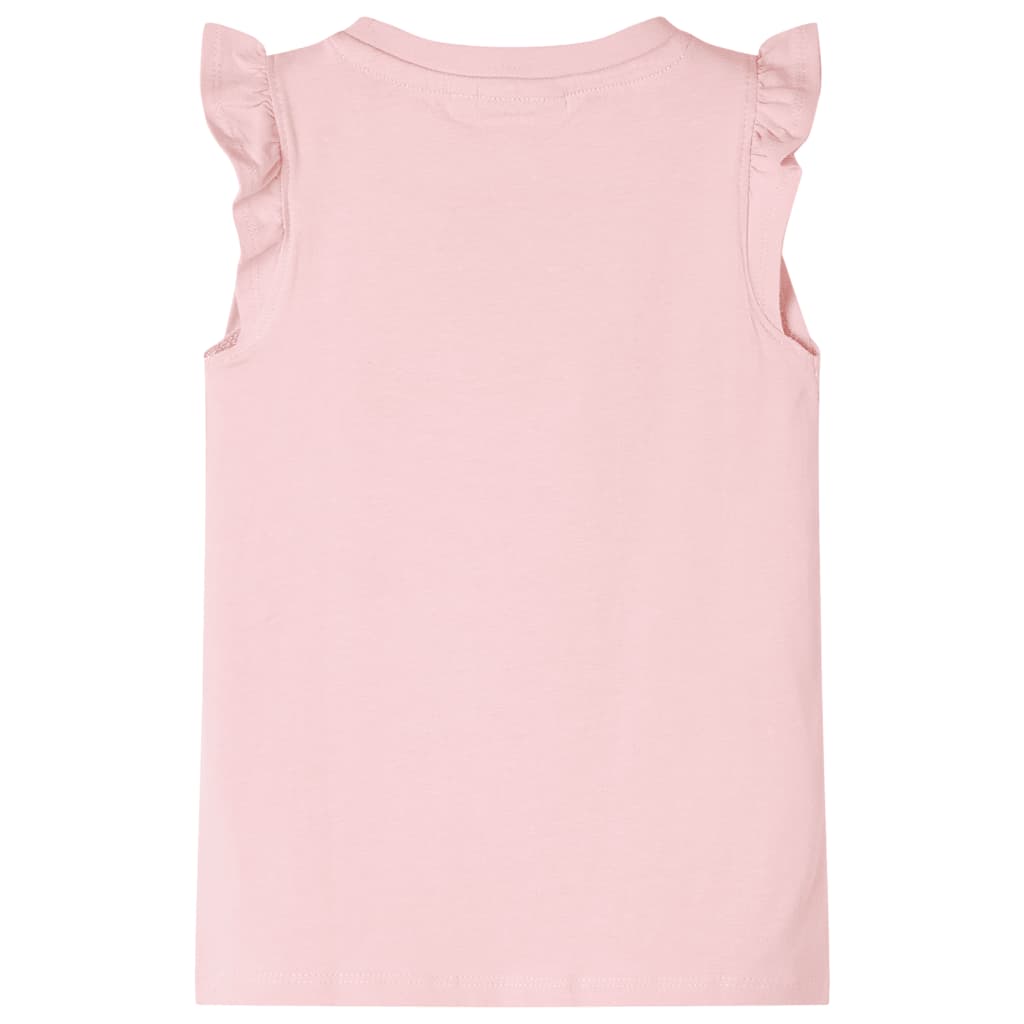 VidaXL Kindershirt met ruches aan de mouwen 128 lichtroze