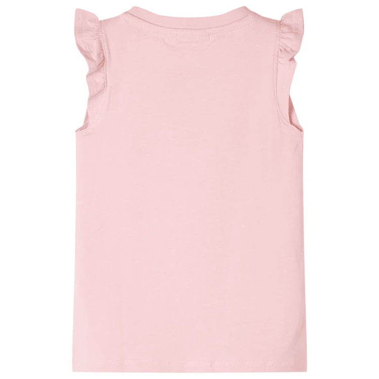VidaXL Kindershirt met ruches aan de mouwen 128 lichtroze