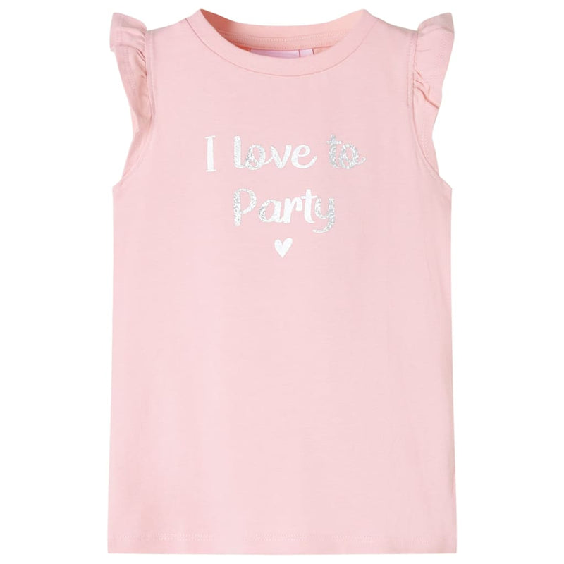 VidaXL Kindershirt met ruches aan de mouwen 140 lichtroze