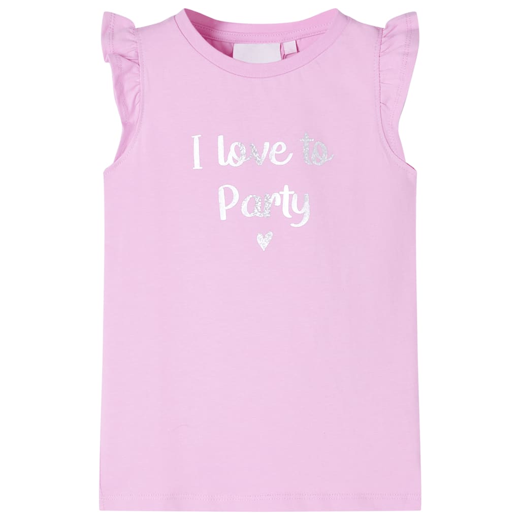 VidaXL Kindershirt met ruches aan de mouwen 92 lila
