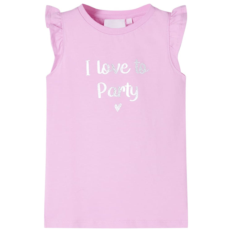 VidaXL Kindershirt met ruches aan de mouwen 92 lila