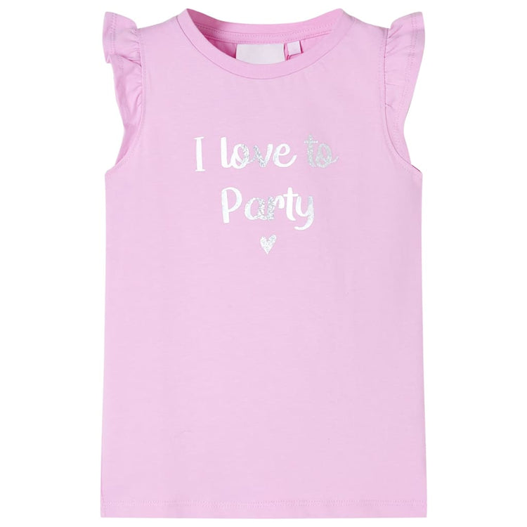 Vidaxl kindershirt met ruches aan de mouwen 104 lila