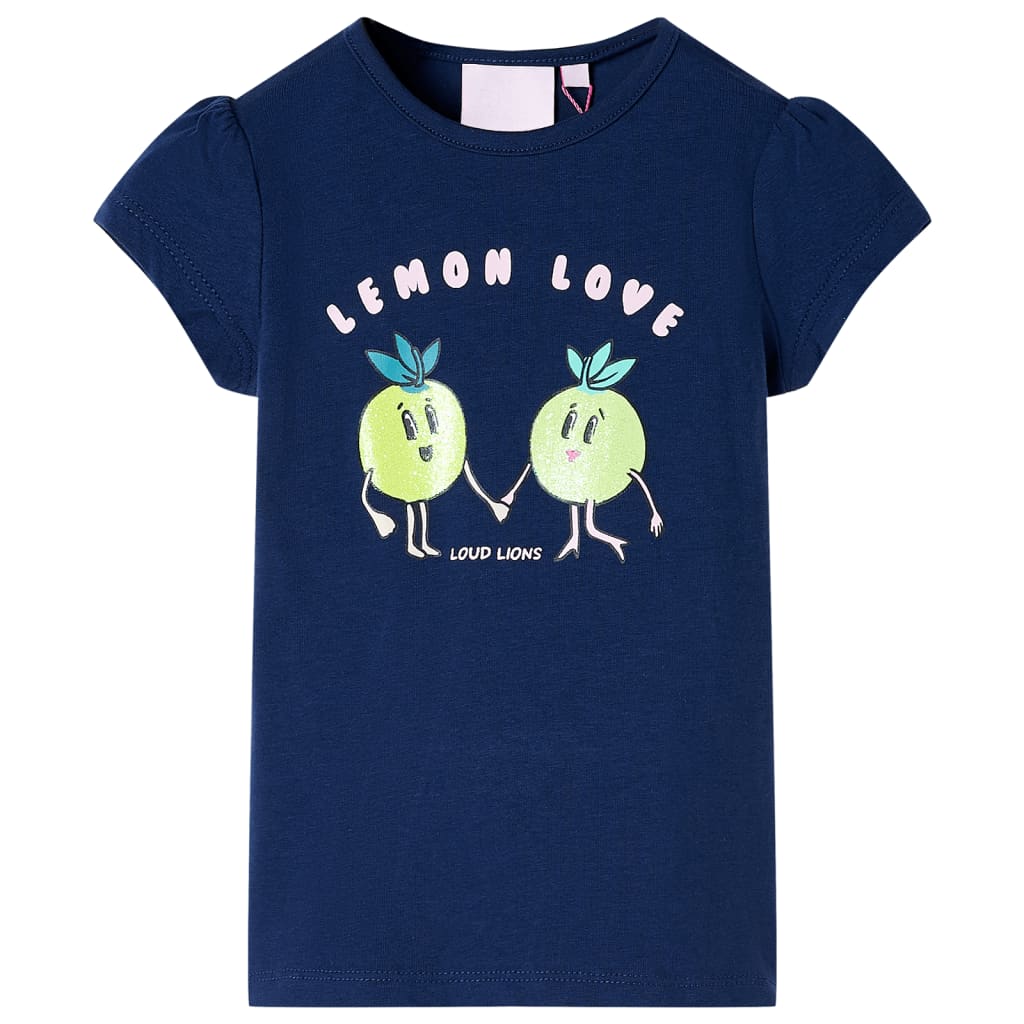 VidaXL Kindershirt 128 marineblauw