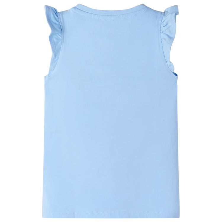 VidaXL Kindershirt met ruches aan de mouwen 92 lichtblauw
