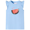 VidaXL Kindershirt met ruches aan de mouwen 116 lichtblauw