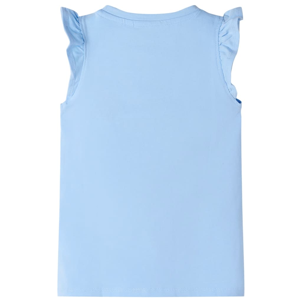 Vidaxl kindershirt met ruches aan de mouwen 140 lichtblauw