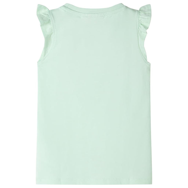VidaXL Kindershirt met ruches aan de mouwen 104 zachtgroen