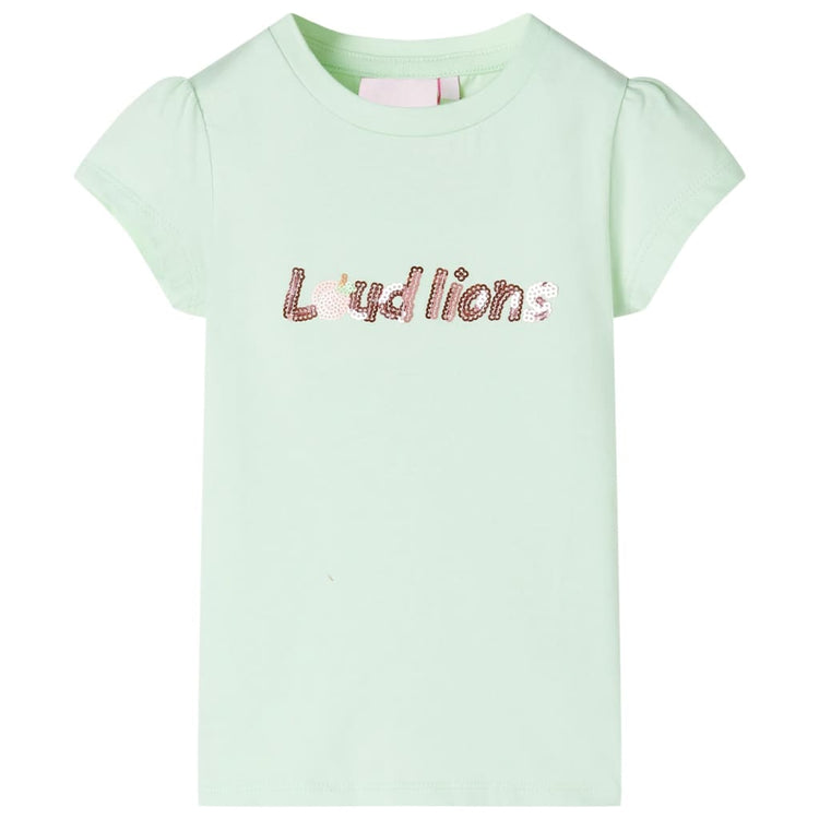 VidaXL Kindershirt met kapmouwen 104 zachtgroen