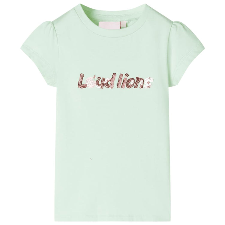 VidaXL Kindershirt met kapmouwen 128 zachtgroen