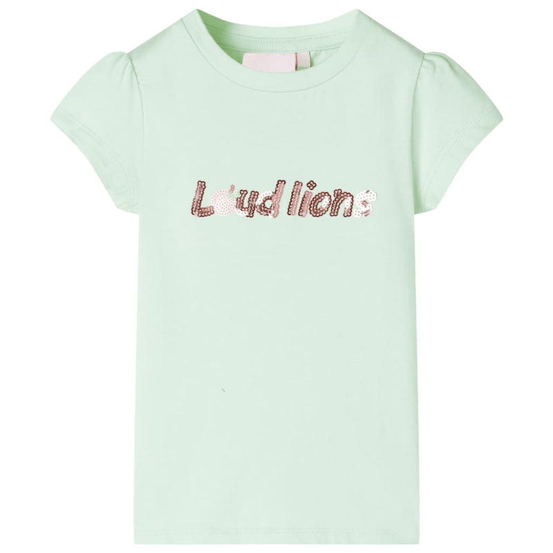 VidaXL Kindershirt met kapmouwen 128 zachtgroen