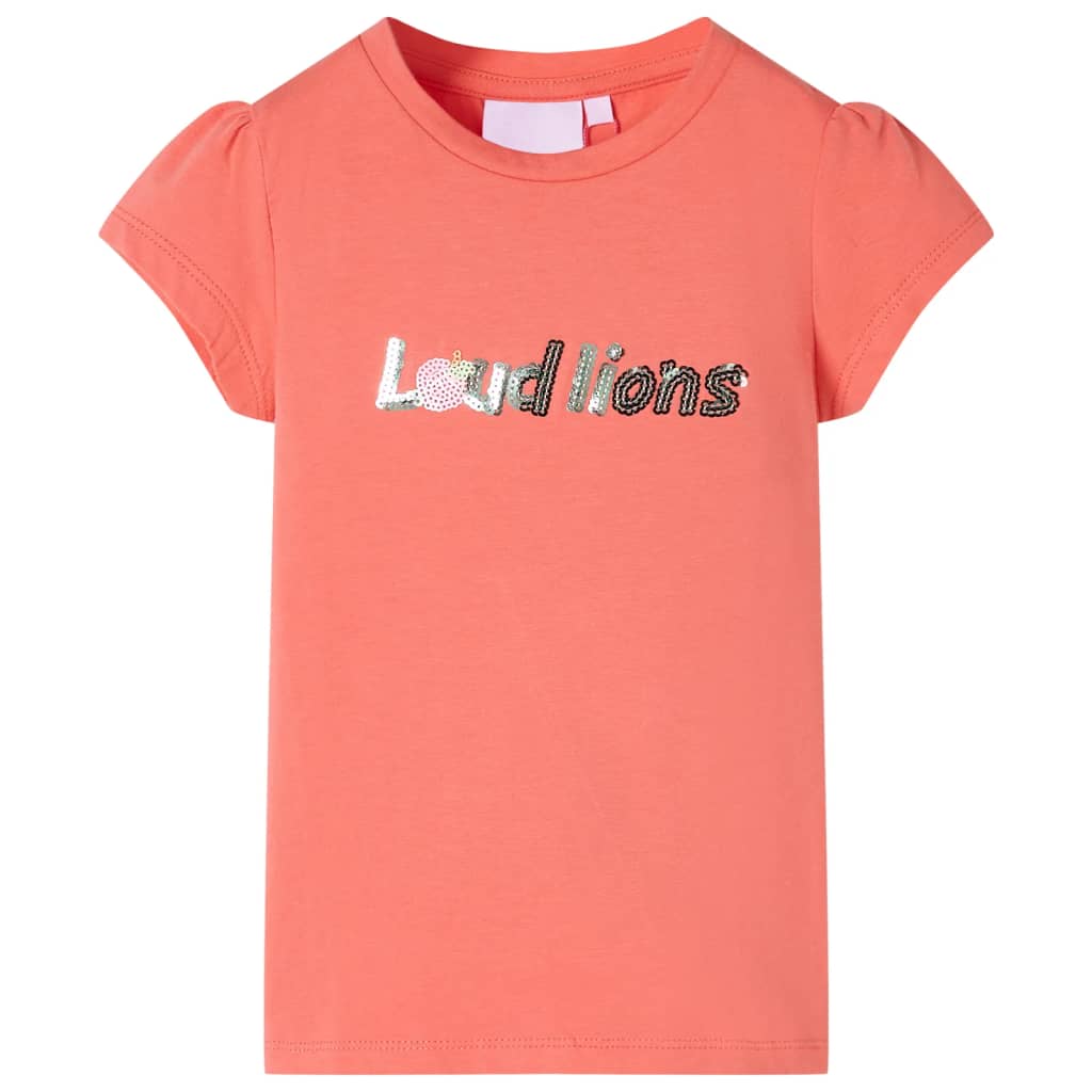 Vidaxl kindershirt met kapmouwen 116 koraalkleurig