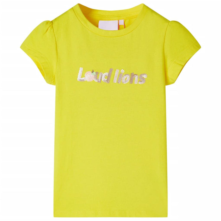 VidaXL Kindershirt met kapmouwen 104 felgeel