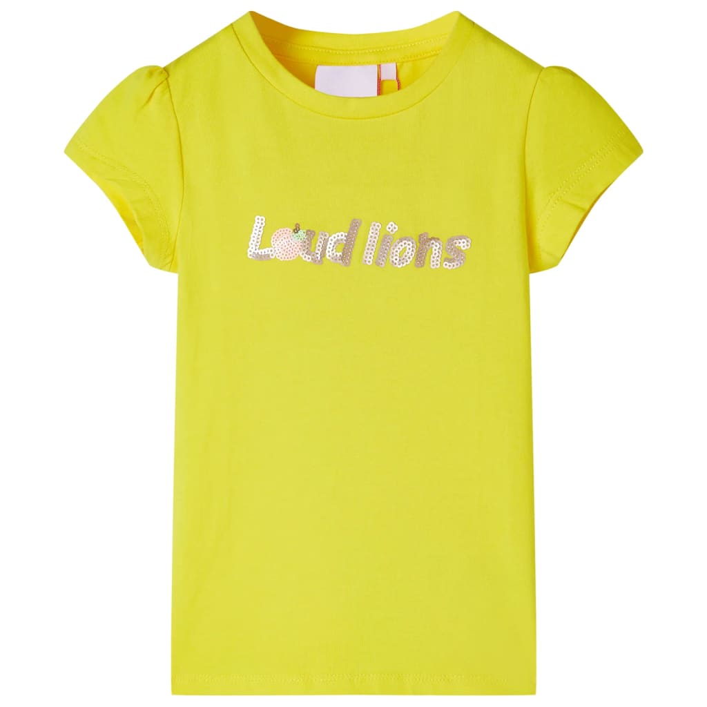VidaXL Kindershirt met kapmouwen 116 felgeel