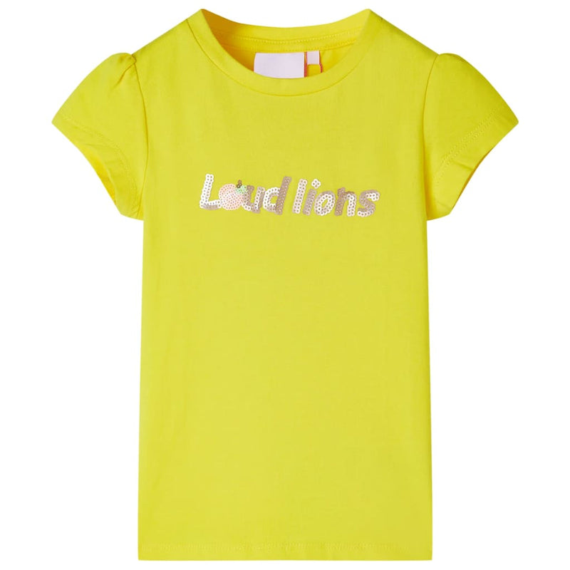 VidaXL Kindershirt met kapmouwen 116 felgeel