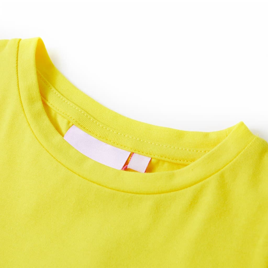 VidaXL Kindershirt met kapmouwen 116 felgeel