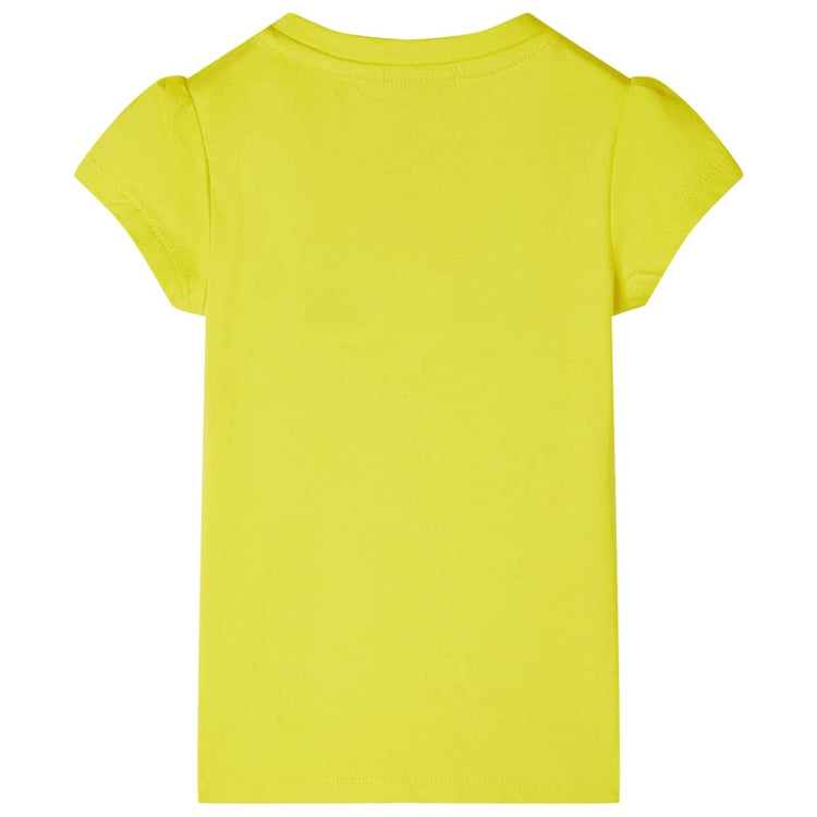 VidaXL Kindershirt met kapmouwen 128 felgeel