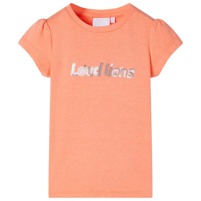 VidaXL Kindershirt met kapmouwen 92 neonoranje