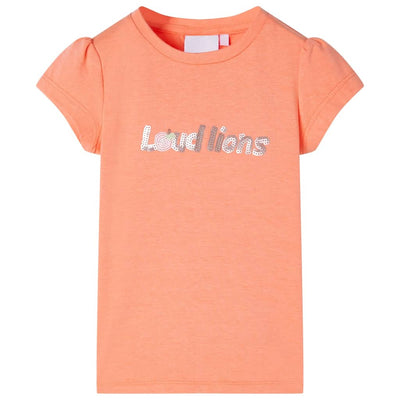 VidaXL Kindershirt met kapmouwen 128 neonoranje