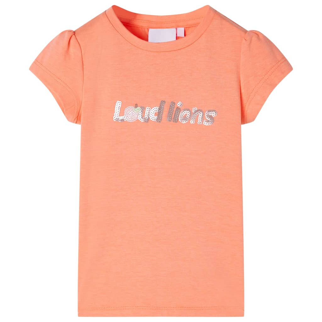 VidaXL Kindershirt met kapmouwen 140 neonoranje