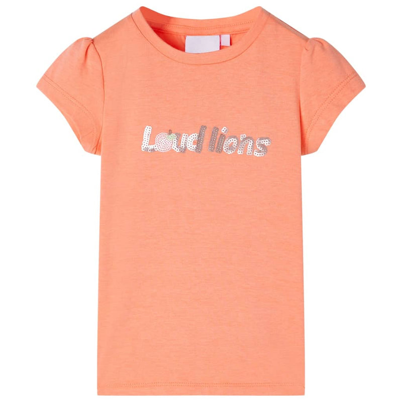 VidaXL Kindershirt met kapmouwen 140 neonoranje
