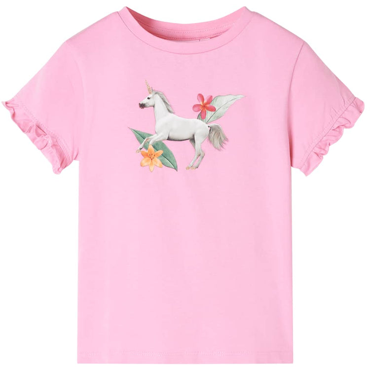 Vidaxl kindershirt met korte mouwen 116 felroze