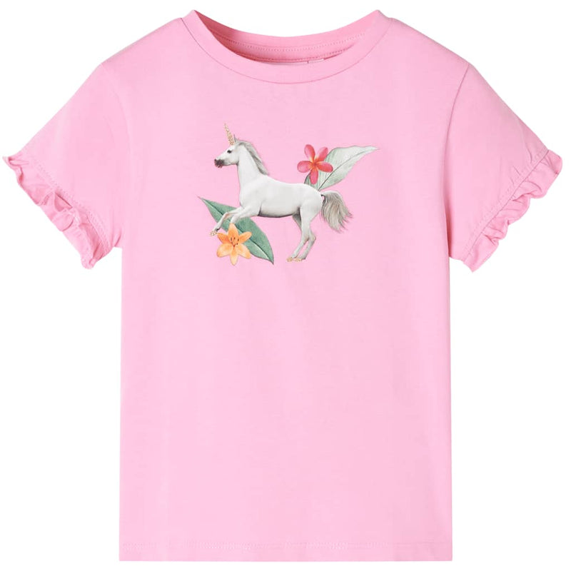 VidaXL Kindershirt met korte mouwen 140 felroze