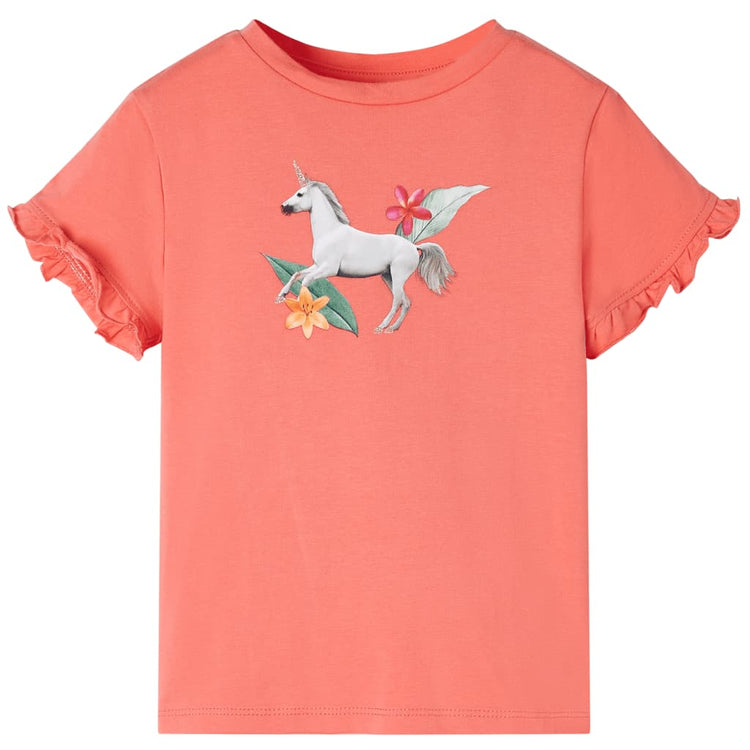 VidaXL Kindershirt met korte mouwen 116 koraalkleurig
