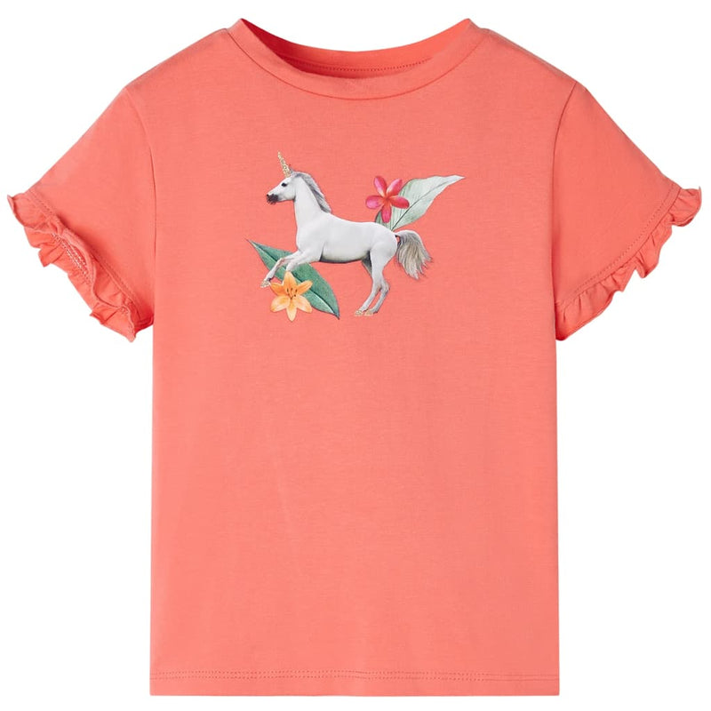 Vidaxl kindershirt met korte mouwen 140 koraalkleurig