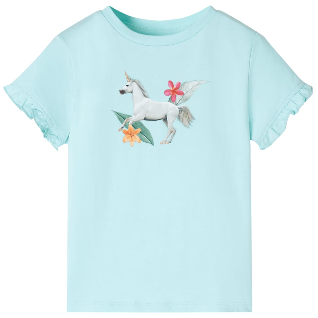 Vidaxl kindershirt met korte mouwen 128 lichtzeeblauw