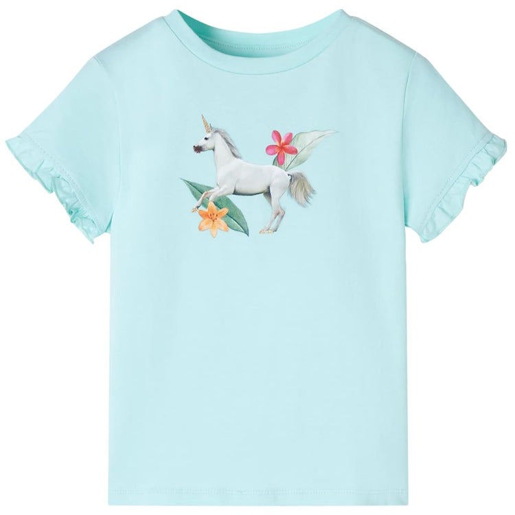 VidaXL Kindershirt met korte mouwen 140 lichtzeeblauw
