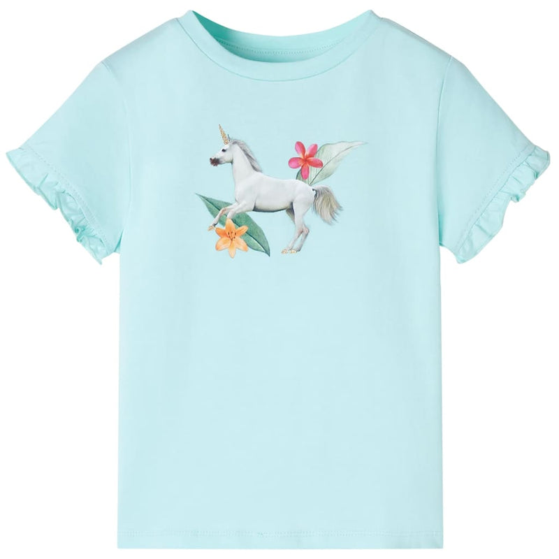 VidaXL Kindershirt met korte mouwen 140 lichtzeeblauw