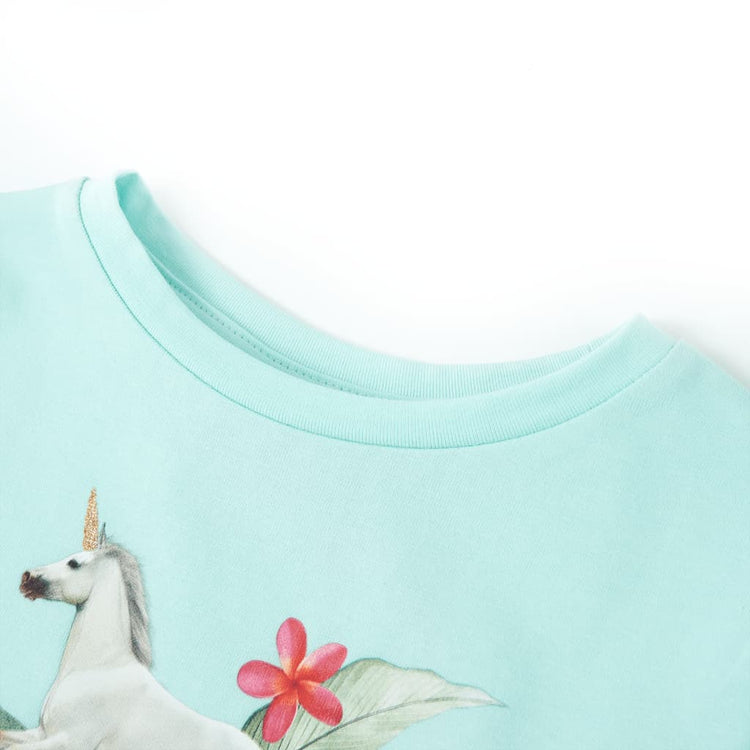 VidaXL Kindershirt met korte mouwen 140 lichtzeeblauw