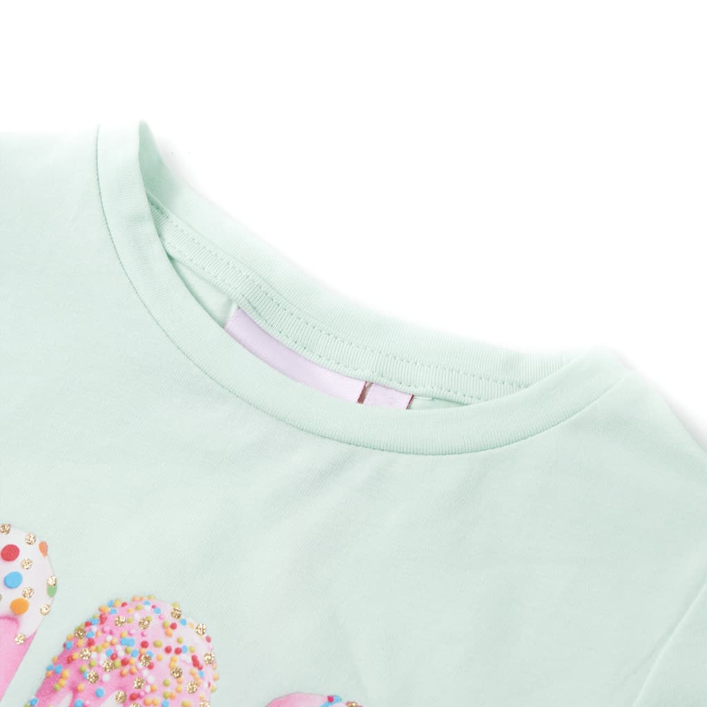 Vidaxl kindershirt 128 lichtmint