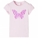 Vidaxl kindershirt met kapmouwen 128 zachtroze - afbeelding 1