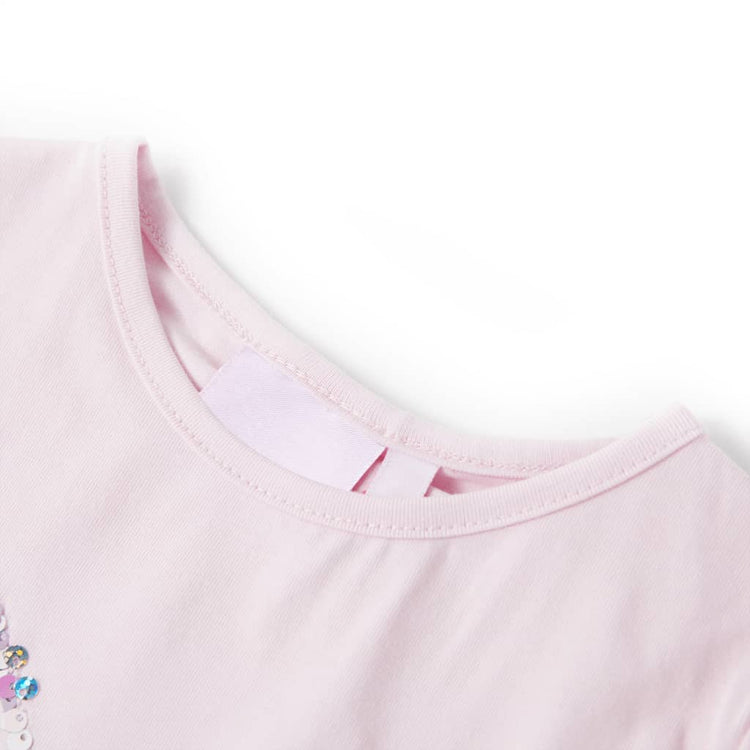 VidaXL Kindershirt met kapmouwen 140 zachtroze