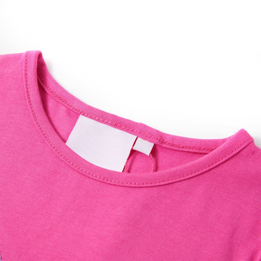 VidaXL Kindershirt met kapmouwen 128 donkerroze