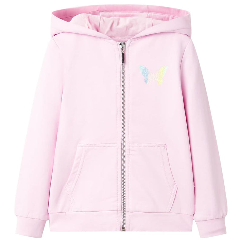 Vidaxl kindervest met capuchon 104 lichtroze