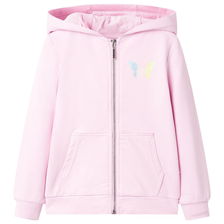 Vidaxl kindervest met capuchon 128 lichtroze