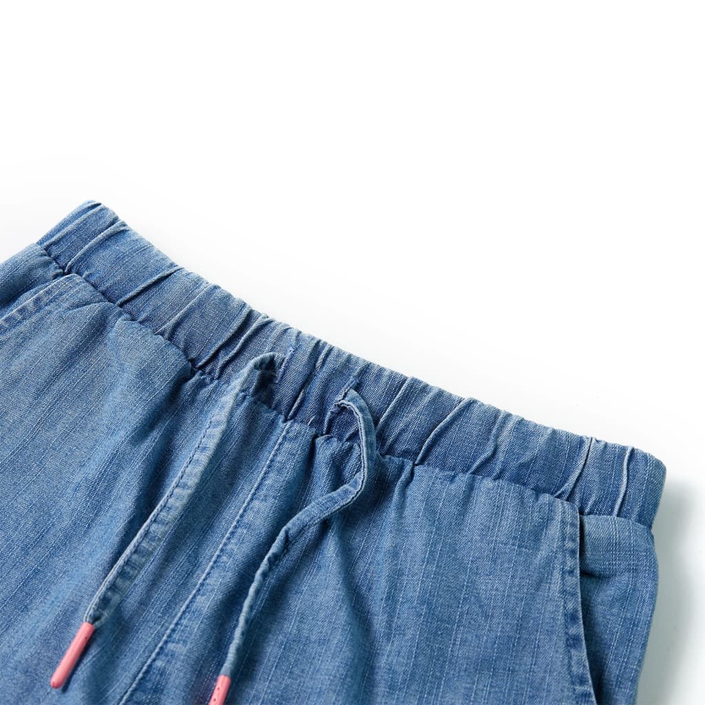 Vidaxl kindershorts 128 denimblauw